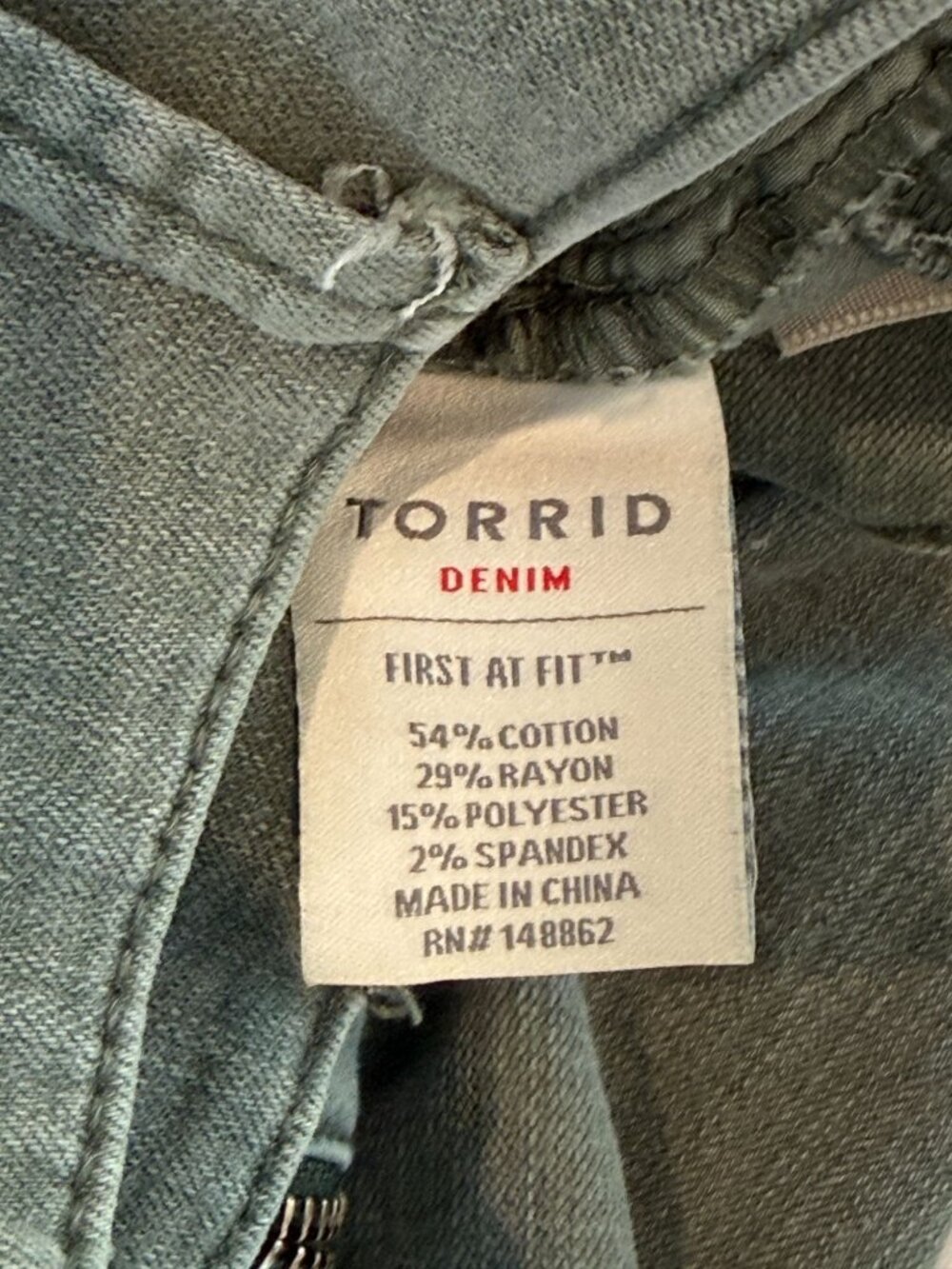 Torrid Jegging Jeans Womens 18R Green Zip Pocket Stretch Skinny High Rise - Picture 10 of 14